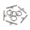 Tarnish Resistant Stainless Steel Ring Toggle Clasps STAS-Q179-01-3