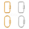 Unicraftale 4Pcs 4 Styles Ion Plating(IP) 304 Stainless Steel Screw Carabiner Lock Charms STAS-UN0053-33-1