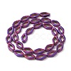 Rainbow Color Baking Painted Electroplate Non-magnetic Synthetic Hematite Beads Strands G-XCP0009-06-3