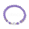 Round Natural Dyed Malaysia Jade Beaded Stretch Bracelets BJEW-JB10670-3