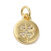 Brass Micro Pave Clear Cubic Zirconia Pendants KK-R162-006F-G-1