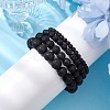 4Pcs Round Natural Lava Rock Beads Stretch Bracelets BJEW-JB10965-3