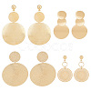 ANATTASOUL 4 Pairs 4 Style Alloy Flat Round Dangle Stud Dangle Earrings for Women EJEW-AN0003-91-1