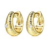 Brass Micro Pave Cubic Zirconia Huggie Hoop Earrings EJEW-BB67135-1