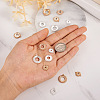 Biyun 14pcs 14 style Brass Pendant Cabochon Settings & Cabochon Connector Settings FIND-BY0001-13-6