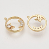 Brass Micro Pave Cubic Zirconia Charms KK-N216-27B-2