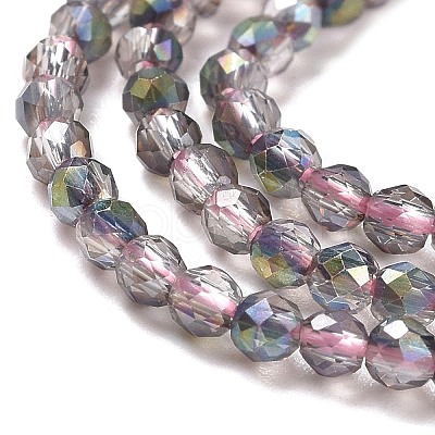 Transparent Electroplate Glass Beads Strands GLAA-H021-01A-HP02-1