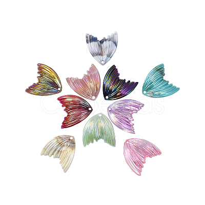 Electroplated Rainbow Resin Pendants RESI-CJ0001-133-1