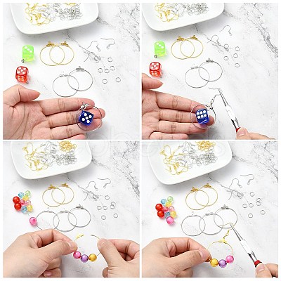 DIY Iron Ring Dangle Earring Making Kits DIY-YW0008-93-1