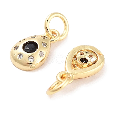 Brass Micro Pave Cubic Zirconia Charms KK-C051-02G-04-1