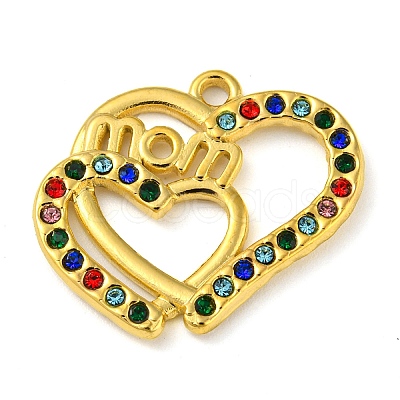 Ion Plating(IP) Real 18K Gold Plated 304 Stainless Steel Rhinestone Pendants STAS-P341-12G-02-1