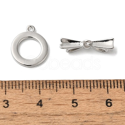 Brass Micro Pave Clear Cubic Zirconia Toggle Clasps KK-N254-70P-1