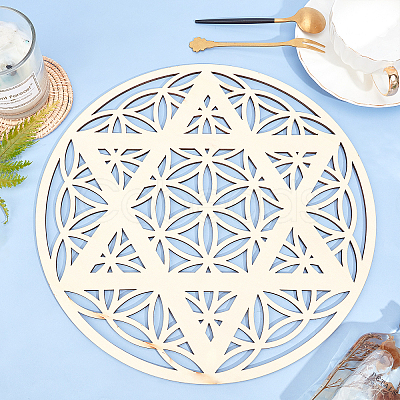 Laser Cut Wooden Cup Mat WOOD-WH0015-25-1