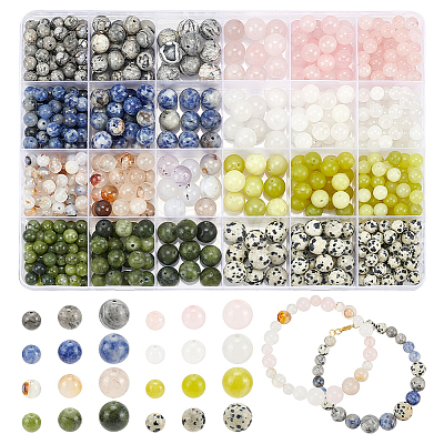 Nbeads 632pcs 24 Styles Natural Mixed Gemstone Beads Sets G-NB0005-13-1