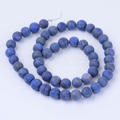 Natural Lapis Lazuli Beads Strands G-Q462-6mm-19-1