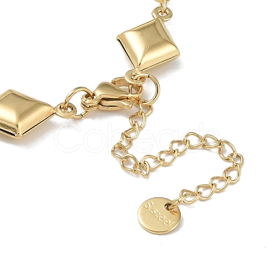 304 Stainless Steel Rhombus Link Chain Bracelets for Women BJEW-U002-01G-1