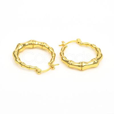 Brass Hoop Earrings EJEW-F250-08-G-1