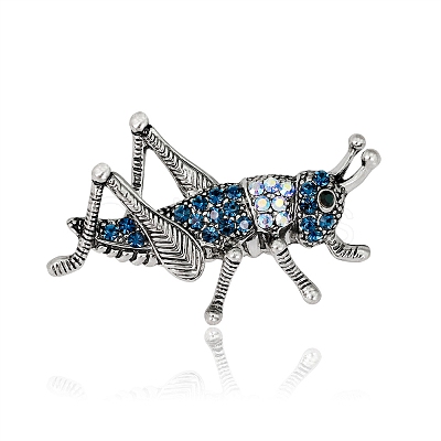 Grasshopper Alloy Rhinestone Brooches PW-WG35D4D-01-1