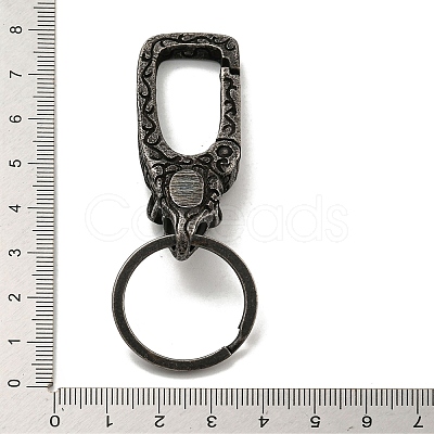 Tibetan Style 316 Surgical Stainless Steel Fittings with 304 Stainless Steel Key Ring FIND-Q101-08AS-04-1