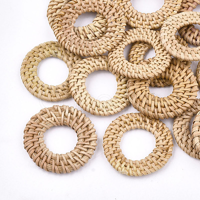 Handmade Reed Cane/Rattan Woven Linking Rings WOVE-T005-06A-1