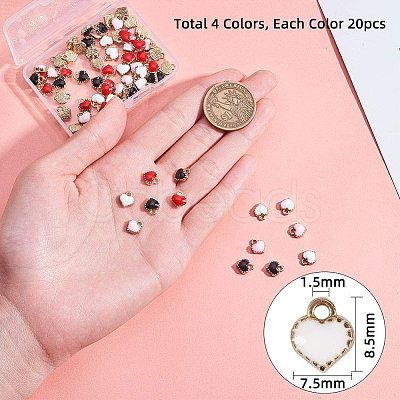 Heart Alloy Enamel Charms ENAM-PH0001-13-1