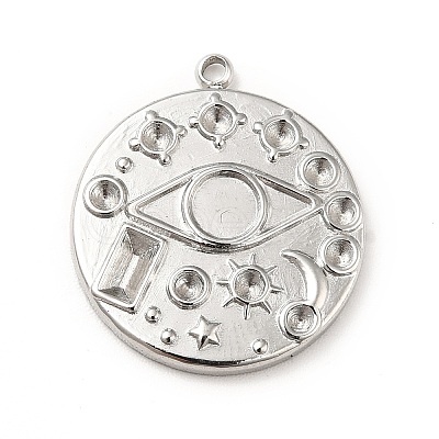 Tarnish Resistant 304 Stainless Steel Pendant Rhinestone Settings STAS-P312-16P-1