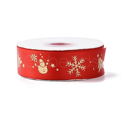 25 Yards Christmas Theme Printed Polyester Ribbon OCOR-C004-04B-1