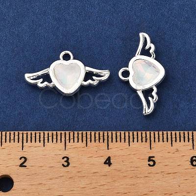 Rack Plating Alloy Rhinestones Pendants PALLOY-D028-04A-S-RS-1