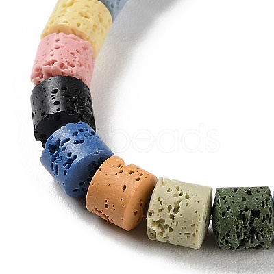 Synthetic Lava Rock Dyed Beads Strands G-H311-05B-01-1