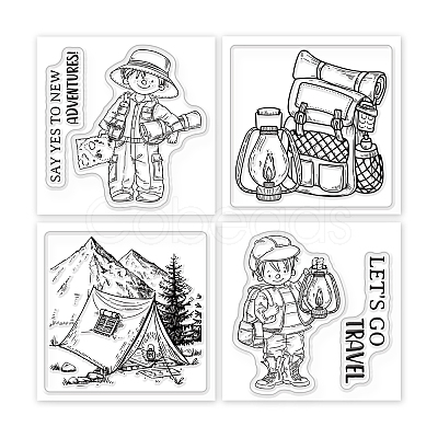 4Pcs 4 Styles PVC Stamp DIY-WH0487-0027-1