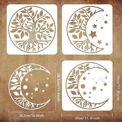 Plastic Drawing Painting Stencils Templates Sets DIY-WH0172-668-1