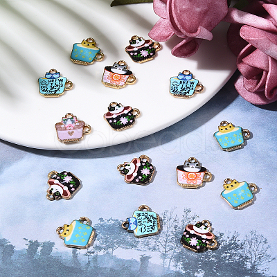 50pcs 5 Style Zinc Alloy Enamel Pendants PALLOY-CJ0001-146-1