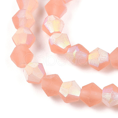 Imitate Austrian Crystal Bicone Frosted Glass Beads Strands GLAA-F029-TM4mm-A15-1