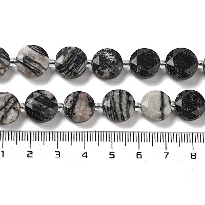 Natural Black Silk Stone/Netstone Beads Strands G-NH0004-037-1