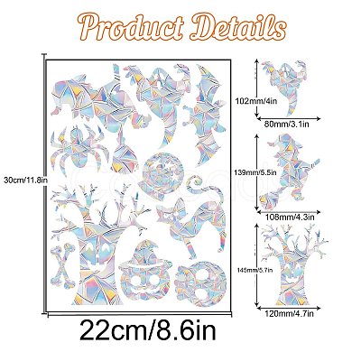 Halloween Rainbow Prism Electrostatic Window Stickers PW-WGB3250-01-1