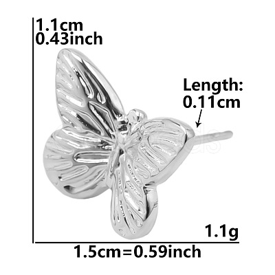 Non-Tarnish Vintage Stainless Steel Butterfly Studs Earrings for Women VC0346-3-1