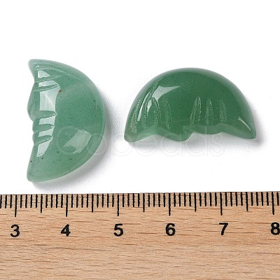 Natural Green Aventurine Carved Healing Moon with Human Face Figurines G-B062-06D-1