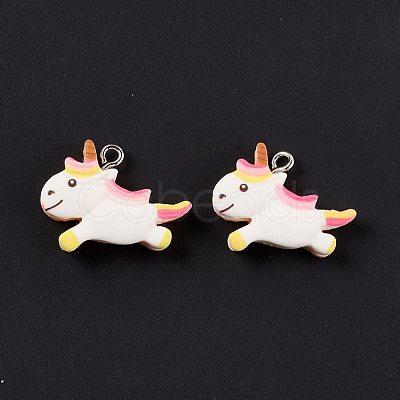 Opaque Resin Unicorn Pendants RESI-G040-A05-1