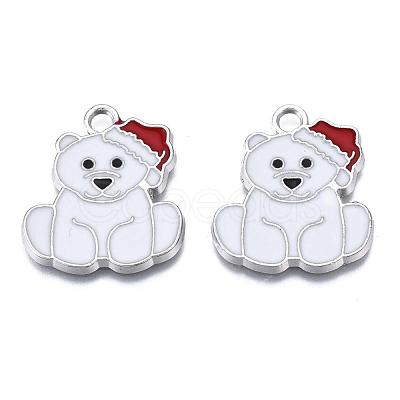 Bear Alloy Enamel Pendants ENAM-R041-33-1