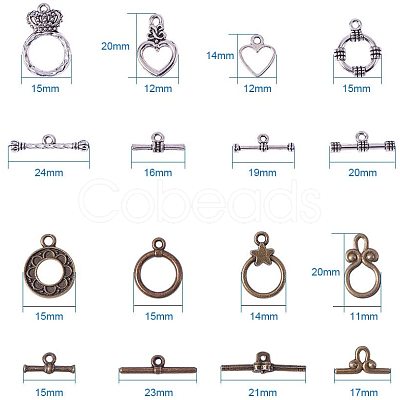 Tibetan Style Alloy Toggle Clasps TIBE-PH0004-02-LF-1