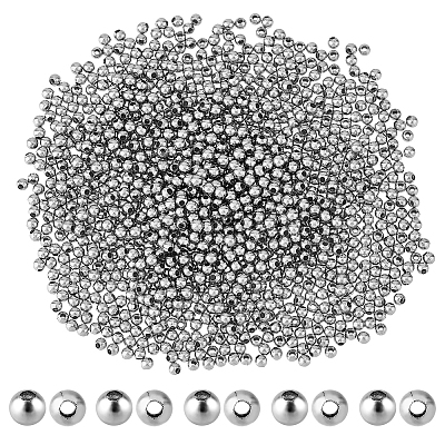 DICOSMETIC 2000Pcs 304 Stainless Steel Round Seamed Beads STAS-DC0015-42-1