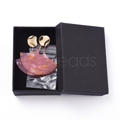 Cellulose Acetate(Resin) Dangle Stud Earrings EJEW-JE04076-05-1