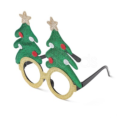 Christmas Plastic & Non-woven Fabric Glitter Glasses Frames AJEW-E053-01D-1