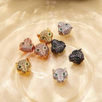 8Pcs 4 Color Rack Plating Hollow Brass Micro Pave Cubic Zirconia Beads sgZIRC-SZ0001-02-RS-1