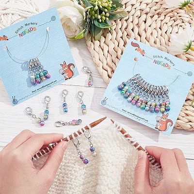 12Pcs Acrylic Beaded Pendant Decorations HJEW-PH01527-1