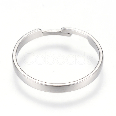 Non-Tarnish Adjustable 304 Stainless Steel Finger Ring Settings X-MAK-R012-10-1