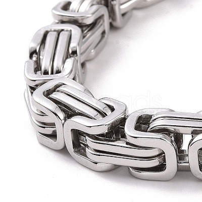 Tarnish Resistant 201 Stainless Steel Byzantine Chain Bracelets for Mens BJEW-V0345-01-1