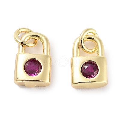 Brass Micro Pave Cubic Zirconia Charms KK-C051-13G-01-1