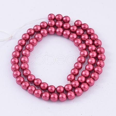 Eco-Friendly Dyed Glass Pearl Round Bead Strands X-HY-A002-6mm-RB058-1
