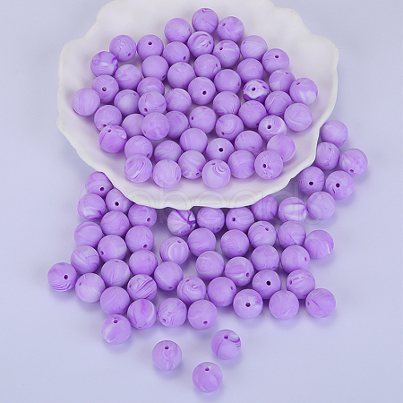 Round Silicone Focal Beads SI-JX0046A-68-1
